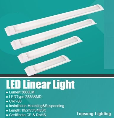 Microwave Sensor SMD2835 LED Linear Batten Linear Led Light 4ft 24*75*120mm