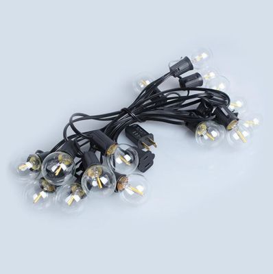 100Ft G40 Outdoor Led Light String Globe Bulbs Black Wire Connectable