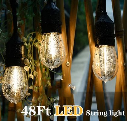 Commercial Grade Holiday Decoration Lights String 48FT Warm White E26 Shatterproof Bulbs