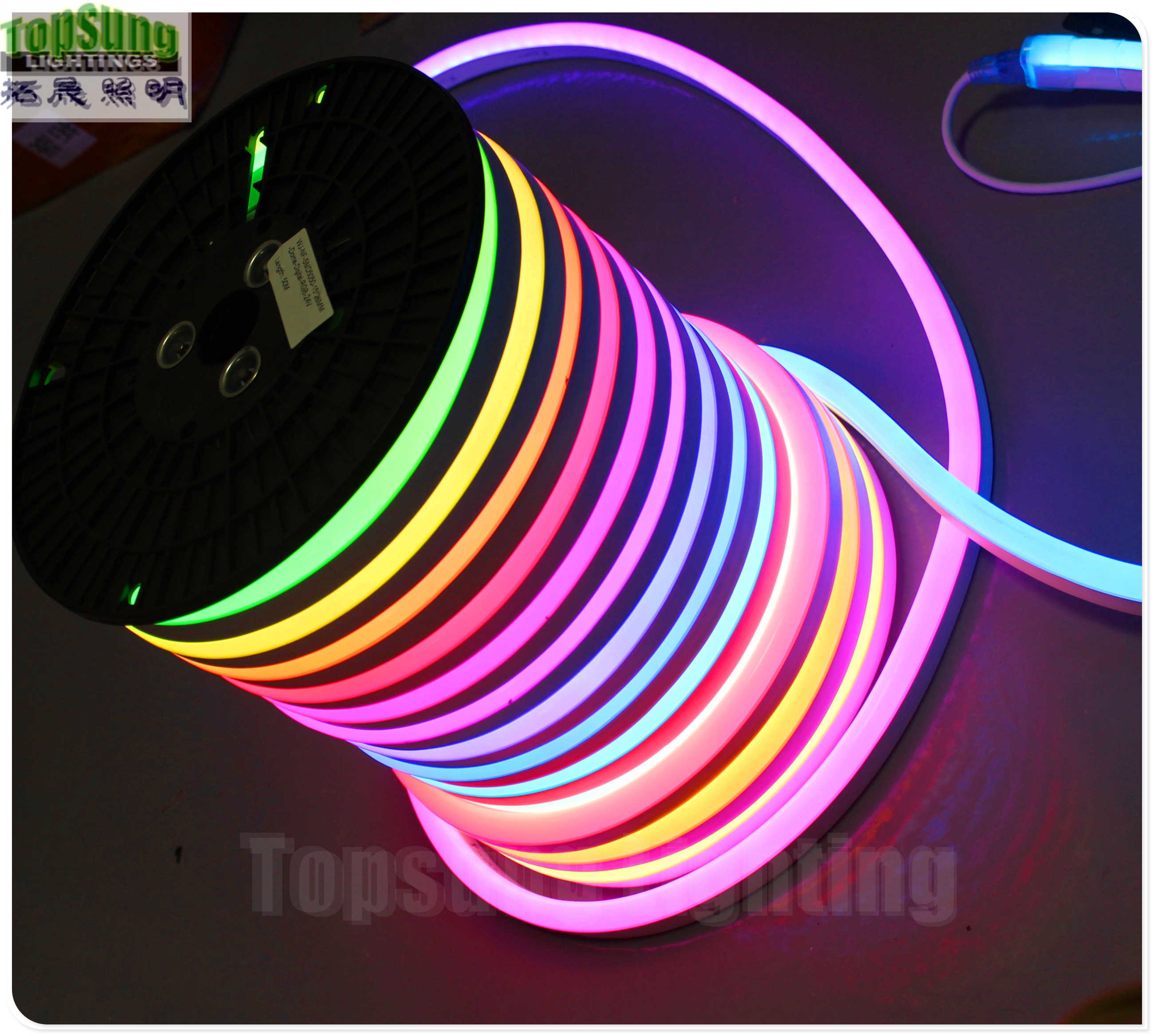 24v led neon digital light 14*26mm battery powered neon rope lights