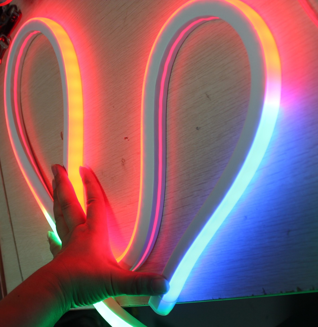 Full Color Changing Programmable DMX Led Flex Neon topview square color