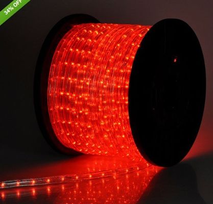christmas round 2 wire red color led rope lights for decoration