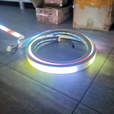 40mm Magic Topsung 24v 120Leds/M Flexible Ribbon Tube Waterproof Neon Strip RGB LED Neon Lights For Home xmas Decor