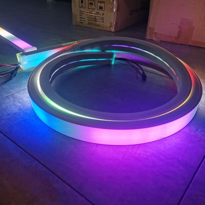 40mm Magic Topsung 24v 120Leds/M Flexible Ribbon Tube Waterproof Neon Strip RGB LED Neon Lights For Home xmas Decor