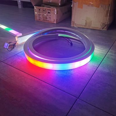 40mm Chasing 12V Dmx Led Neon 5050Rgb flex lampara navidea Dmx512 corner neon led tape 20m led rgbw light strip