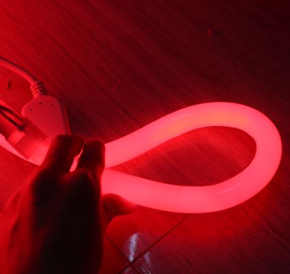 110V 220V 360 Degree Glow Flexible Round LED Neon Rope Light red color