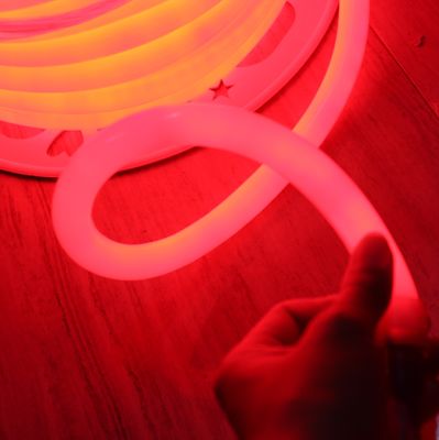 110V 220V 360 Degree Glow Flexible Round LED Neon Rope Light red color