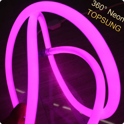 360 round mini flexible neon flex led strip lights ribbon pink purple color 24v