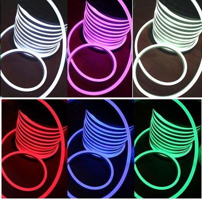 220V RGB  Full Color changing LED Neon Rope Flexible PVC Tube light (14*26mm)