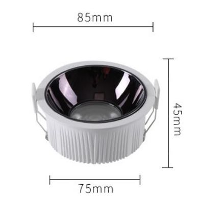 2.5 inch led ceiling lamps 120 degree 7Watt spotlights adjustable led recessed downlight