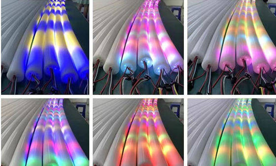 Magic 24v 360 degree led neon flex tubing pixel rgbic neon lightings 50mm dia led neon tube