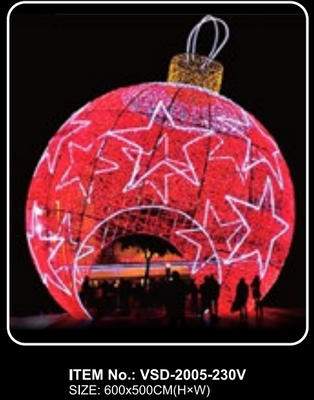 custom led christmas motif light 3d giant balls street lamps