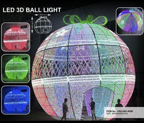 custom led christmas motif light 3d giant balls street lamps