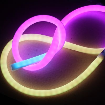 24v pretty pixel chasing led neon rgb 360 degree soft ribbon tube silicone material