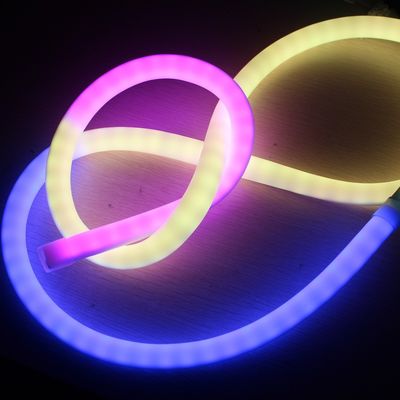 24v pretty pixel chasing led neon rgb 360 degree soft ribbon tube silicone material