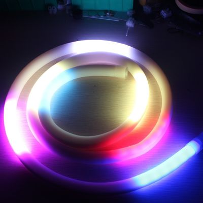 Dynamic Color changing 360 neon flex rgb dmx 24v led neon flexible chasing rope 10pixel /m