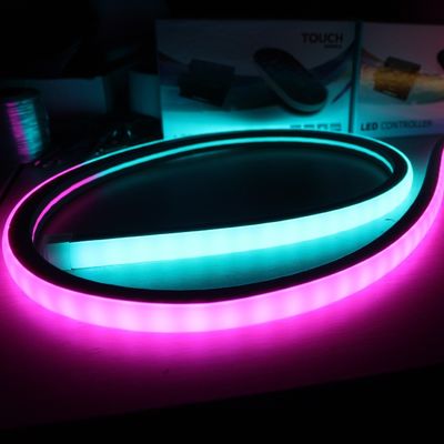 Color changing 5050 waterproof dmx 24v 12v digital RGB led neon flex square 17x17mm pixel strips