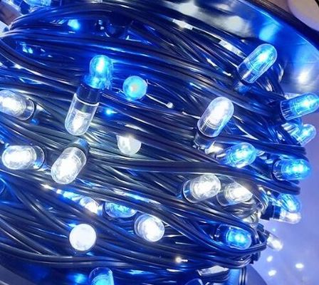 led bulb string outdoor 100m 12v rgb color changing led fairy string lights christmas clip strips