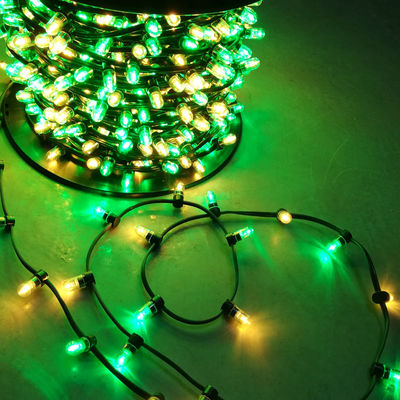 50m spool 666 led custom green + white 12V flashing led clip on light for AU