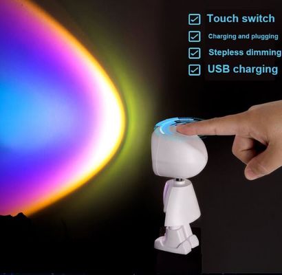USB Charging Robot Sunset Projection Light Living Room Wall Decor