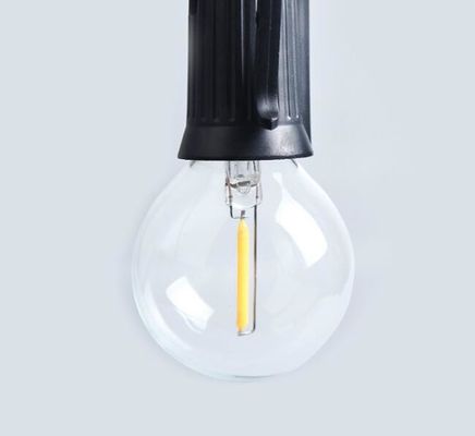 100Ft G40 Outdoor Led Light String Globe Bulbs Black Wire Connectable