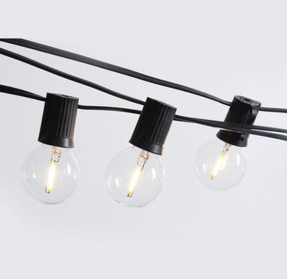 100Ft G40 Outdoor Led Light String Globe Bulbs Black Wire Connectable