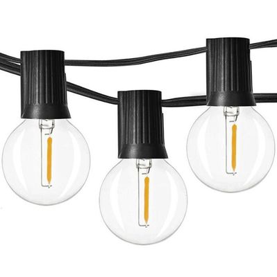 100Ft G40 Outdoor Led Light String Globe Bulbs Black Wire Connectable