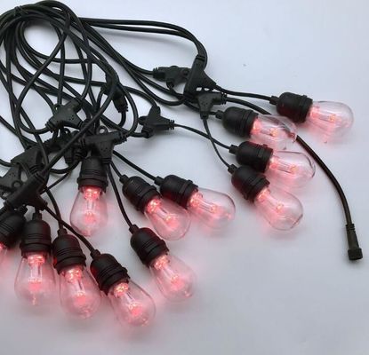Durable 48 ft outdoor flexible led Light string Hanging E27 E26 Sockets waterproof belt clip Patio Lights