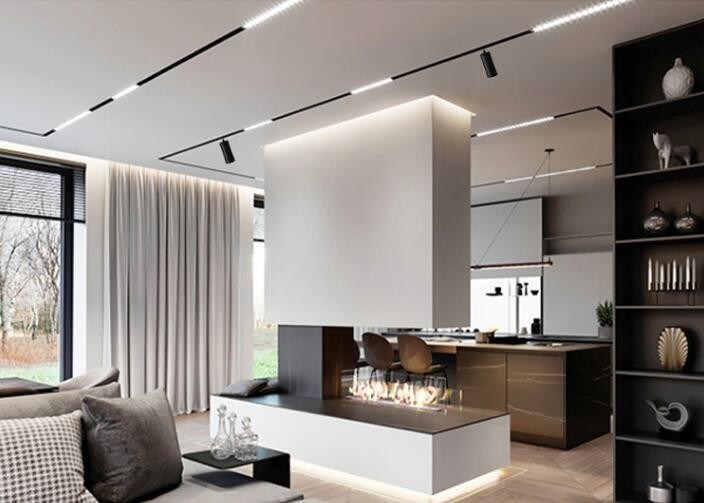 Hot Selling 48V Led Magnetic Track Light Grille Lights Smart Dimming Home Light for Living Room