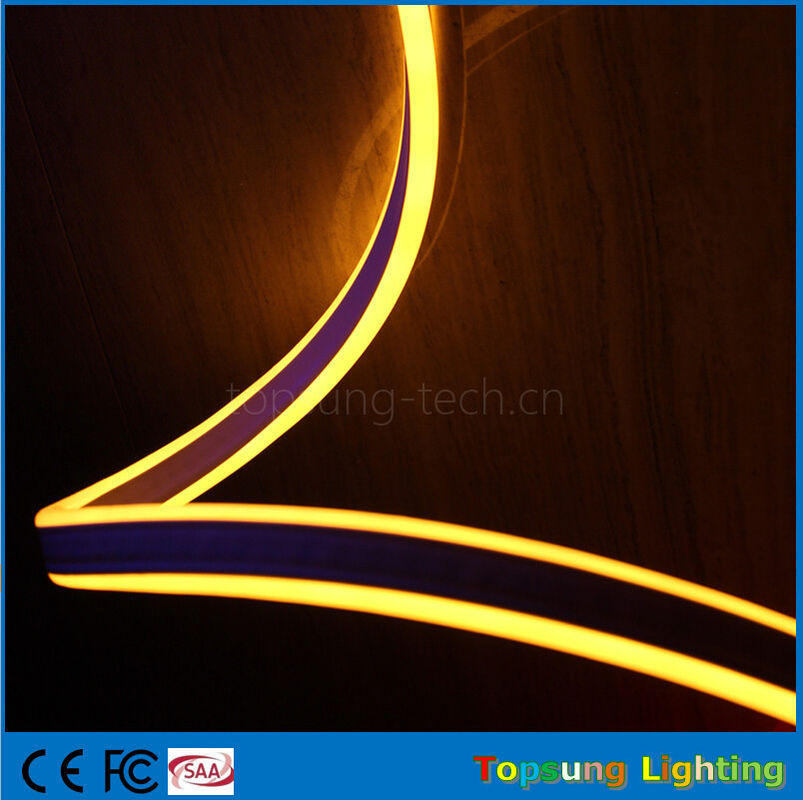 Pretty 230V double side emitting yellow led neon flexible strip for outdoor