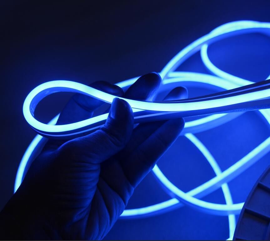 Mini side emitting silicone waterproof outdoor 12v led neon flex strip lighting 6mm blue