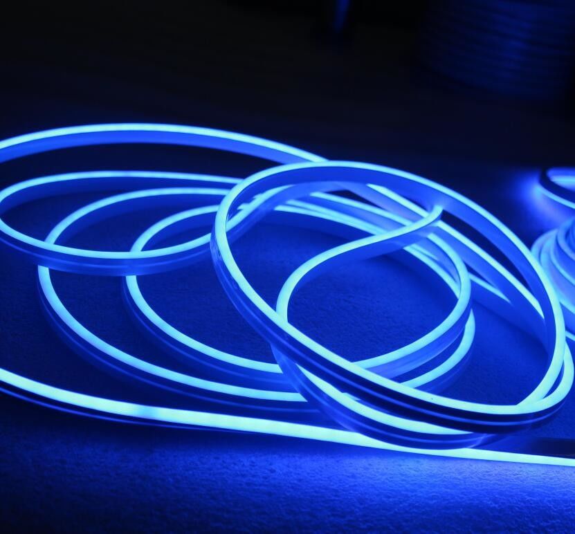 12v blue color led neon ribbon light 6*12mm micro neon rope light