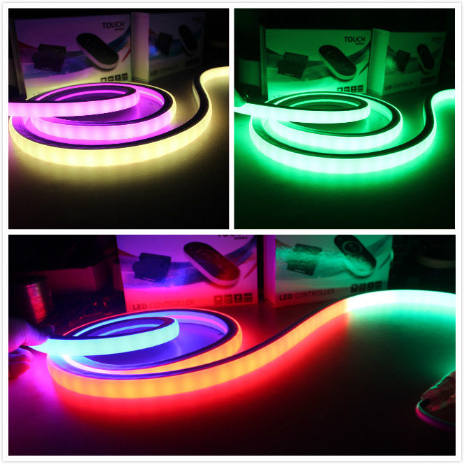 50m 24v color changing led bar neon 12w/m 5050 rgb smd digital neon strip light