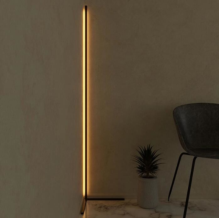 140cm warm white European Style Black Metal LED Linear Floor Lamp Standing Light For Home Decor