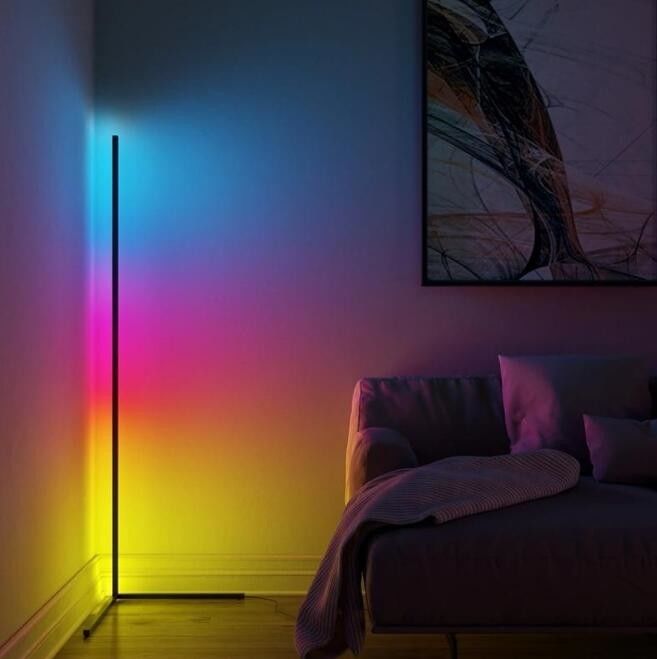 140cm Color changing modern living room rgb colorful lights corner led light Linear floor lamp
