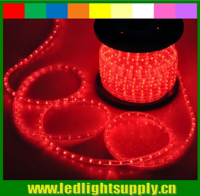christmas round 2 wire red color led rope lights for decoration