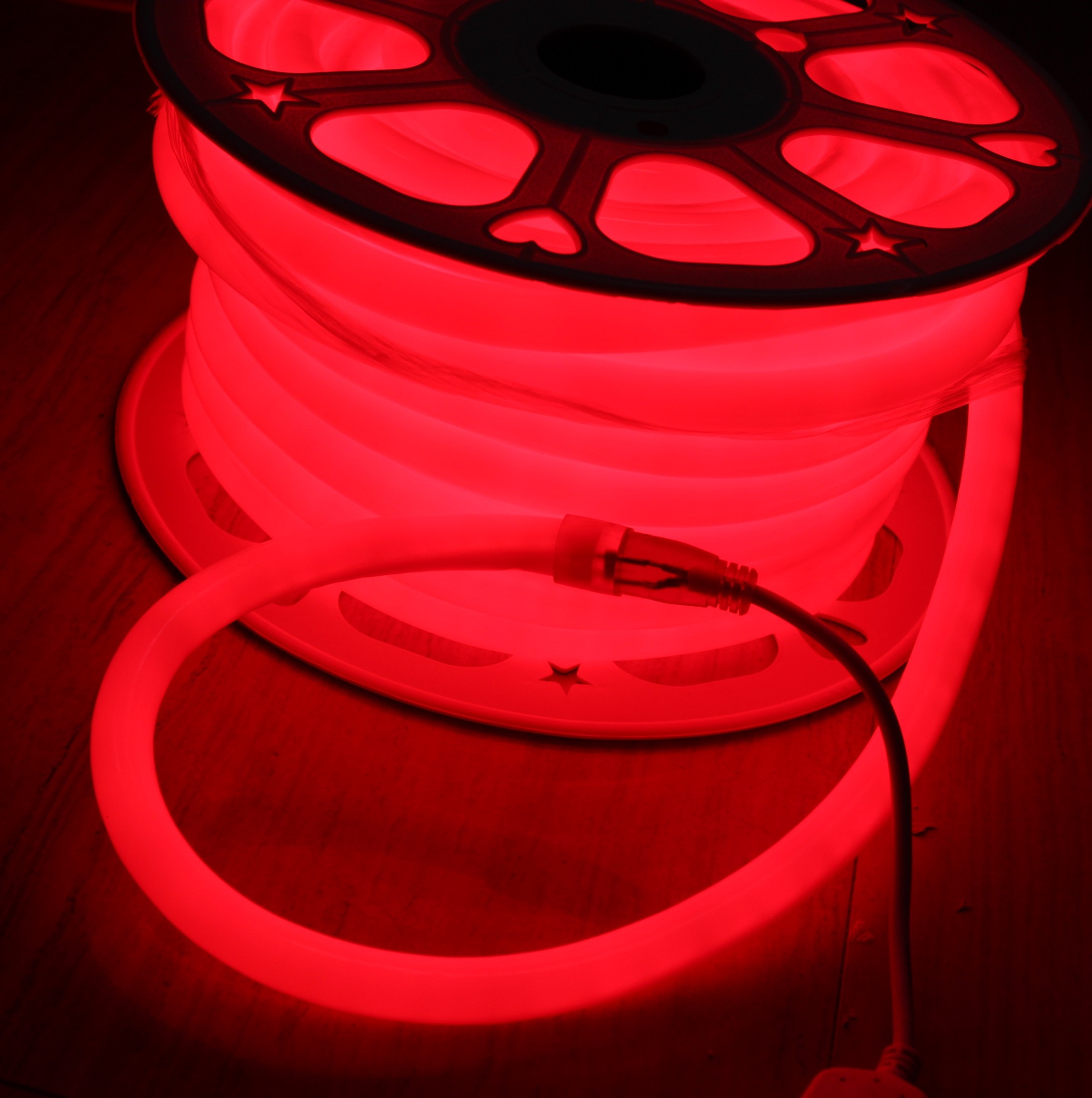 Neon Color Led Roo 110V 220V 360 Degree Glow Flexible Round LED Neon Rope Light red color
