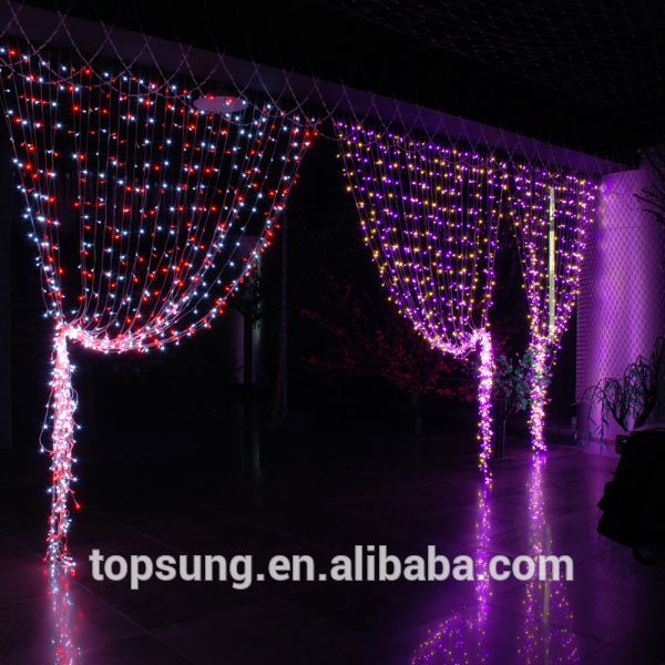 Flat emitting 220v fairy led outdoor christmas lights curtain CE ROHS