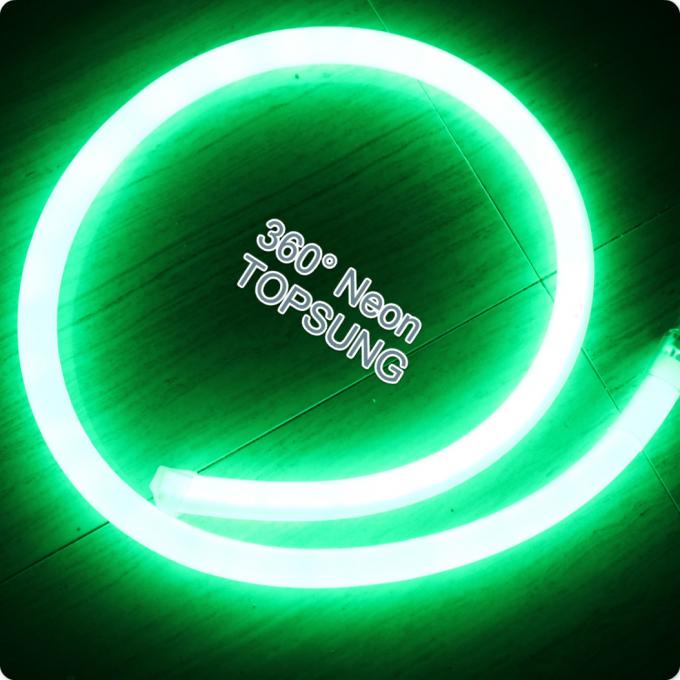 110V 360 degree emitting 16mm round slim led neon flex christmas lights green