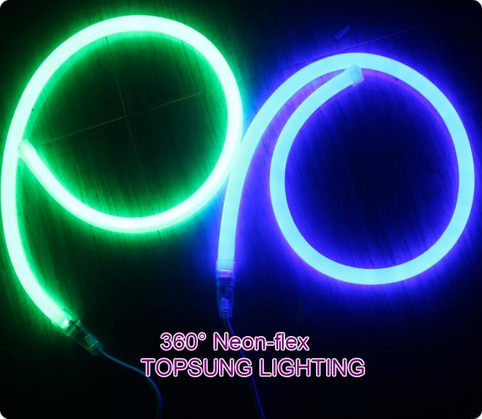 110V 360 degree emitting 16mm round slim led neon flex christmas lights green